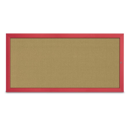United Visual Products Slim Enclosed Corkboard, 24"x36", Black Alum Frame/Cloud UVEB2436-BLACK-CLOUD